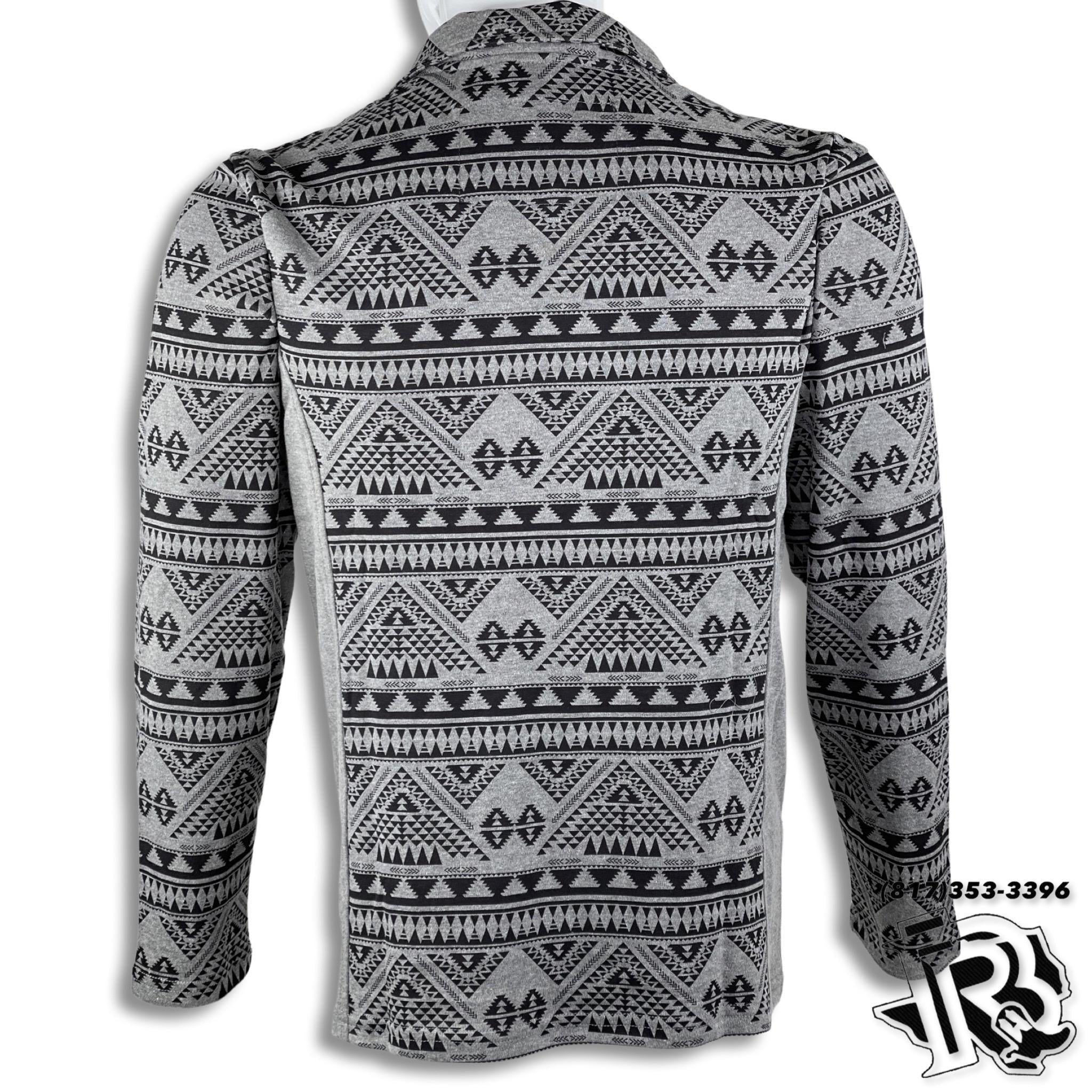 AZTEC PULL OVER | GREY 1/4 ZIP LONG SLEEVE WESTERN PULLOVER