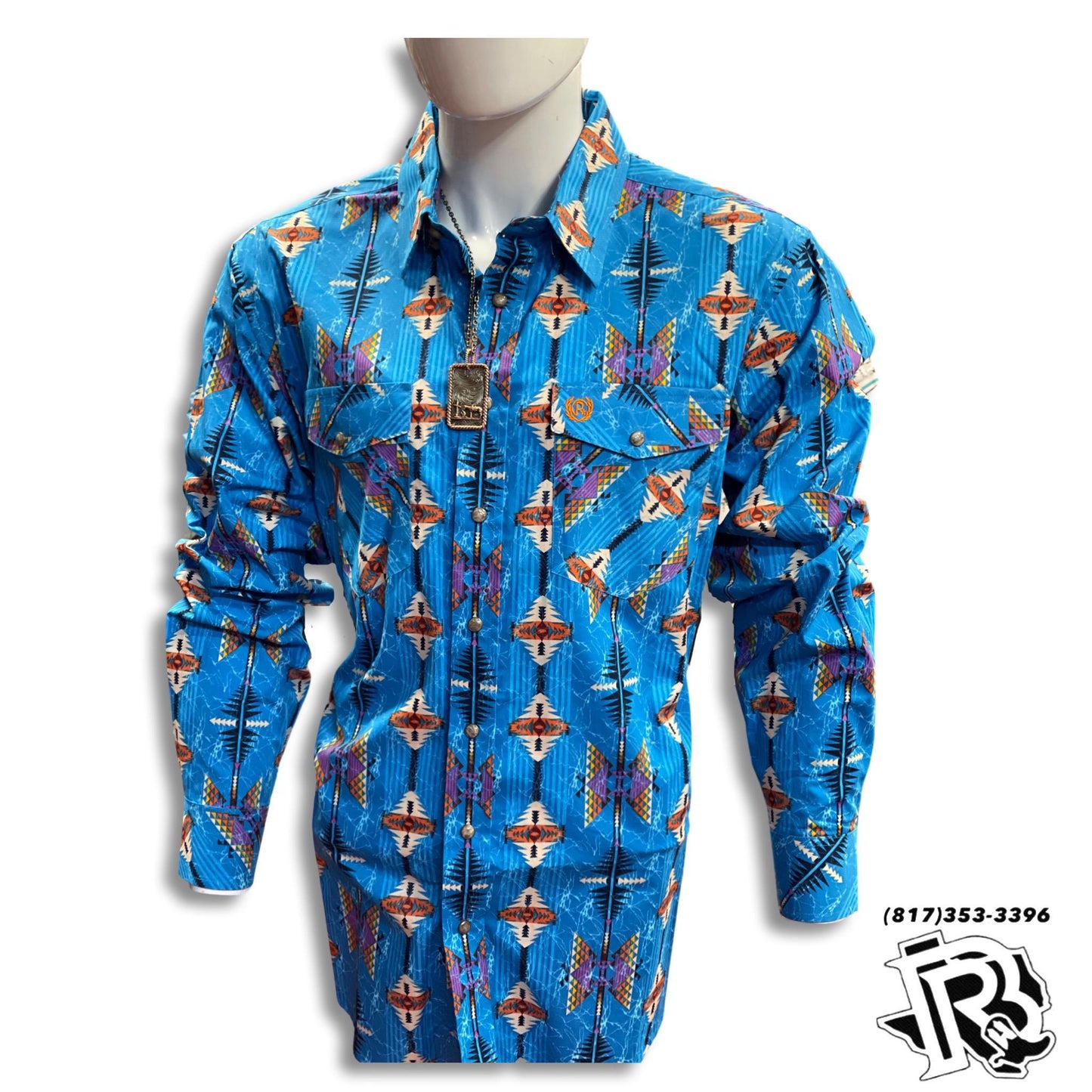 “ Damian “ | MEN'S SHIRT  BRIGHT TURQUOISE LONG SLEEVE SHIRT 36S3165