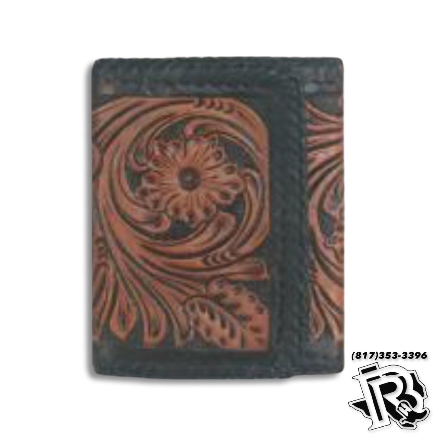 WALLET TRIFOLD | TOOLED LEATHER FLORAL H-63T