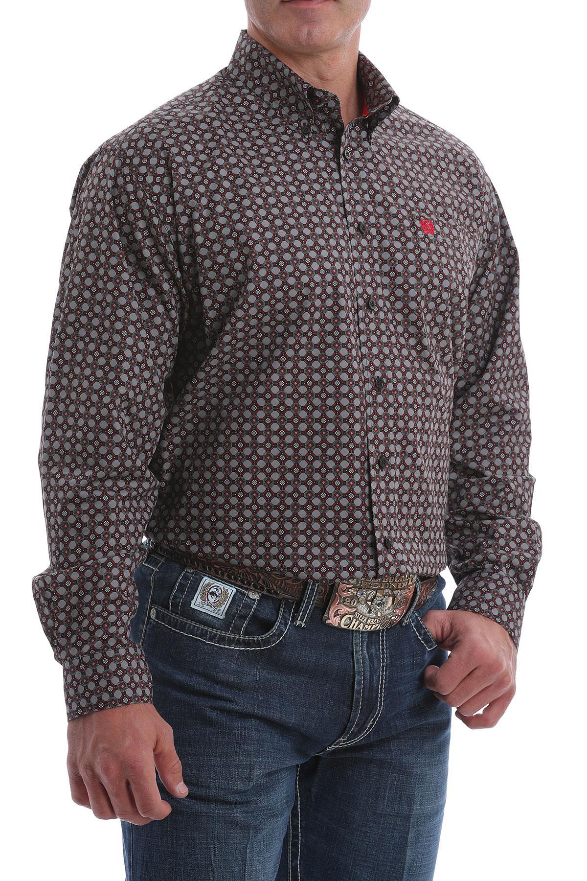 CINCH MENS LONG SLEEVE BLACK PRINT MTW1105082