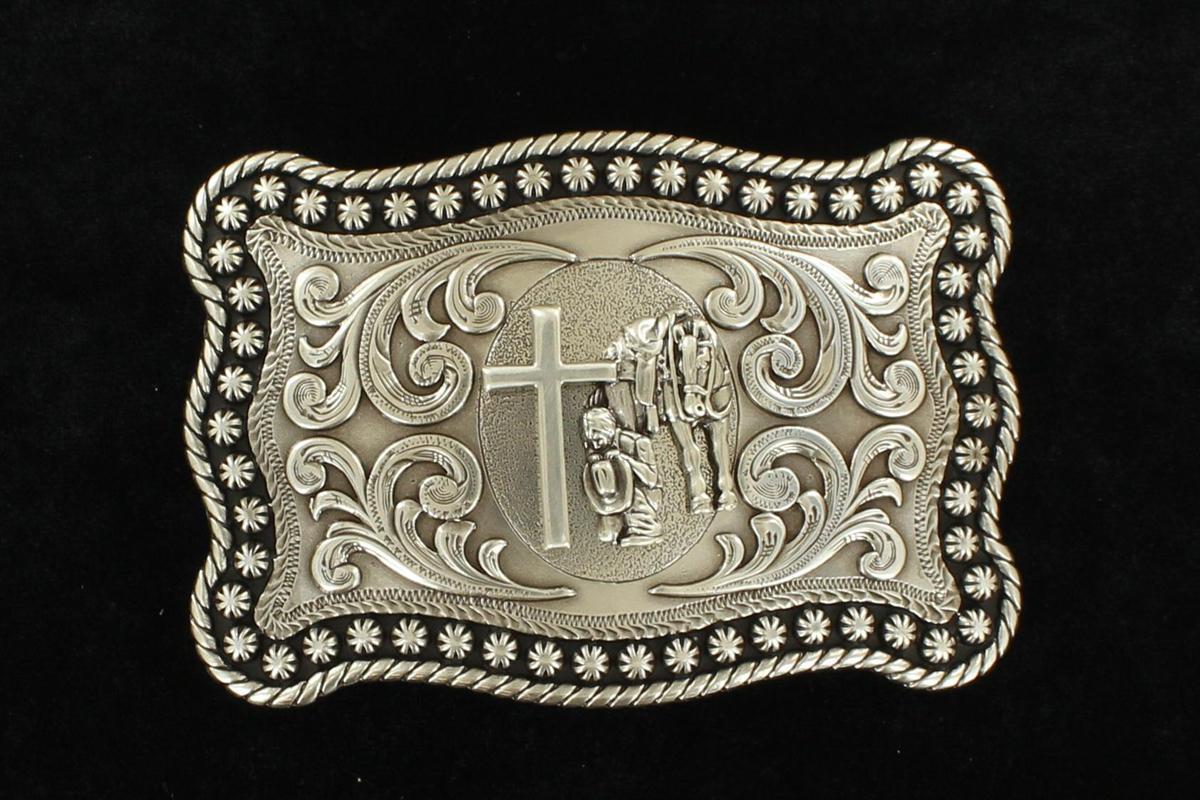 NOCONA MENS ANTIQUE SILVER BUCKLE 3759059