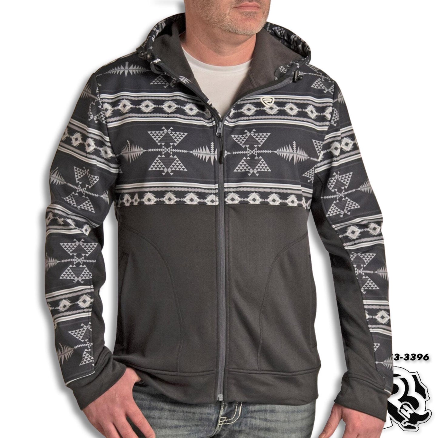 GREY AZTEC | MEN'S HOODIE/JACKET FULL ZIP JACKET