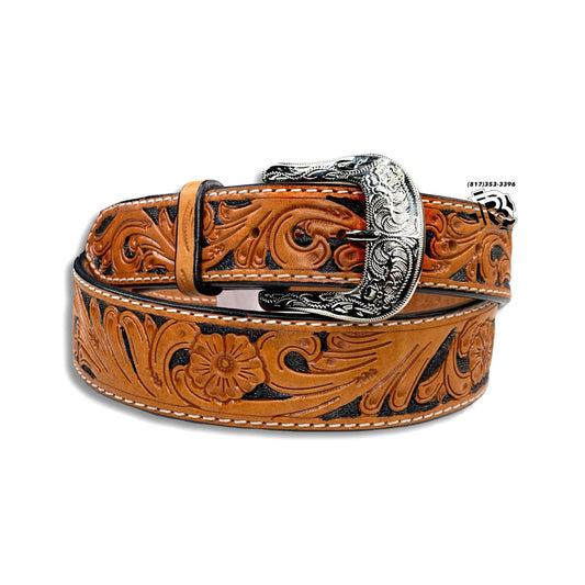 TWISTED X BELT | TOOLED LEATHER HANDPAINTED MEN BELT (XIBN-3) FINAL SALE