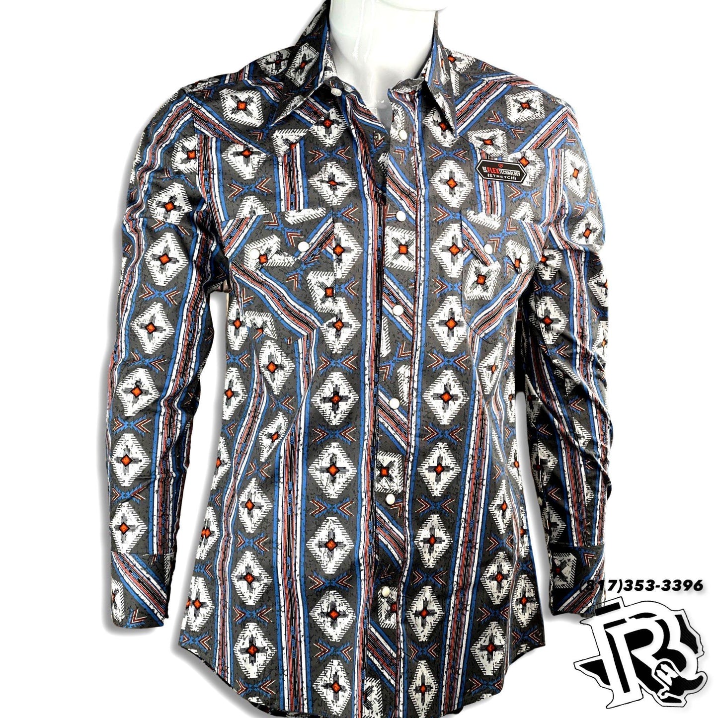 “ ROBERT “ | MENS ROCK AND ROLL LONG SLEEVE SNAP BLUE (B2S3312)