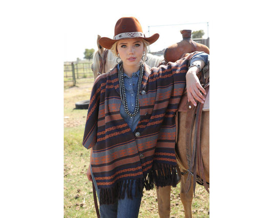 Cruel  Ladies Serape Poncho brown | CWK7410001