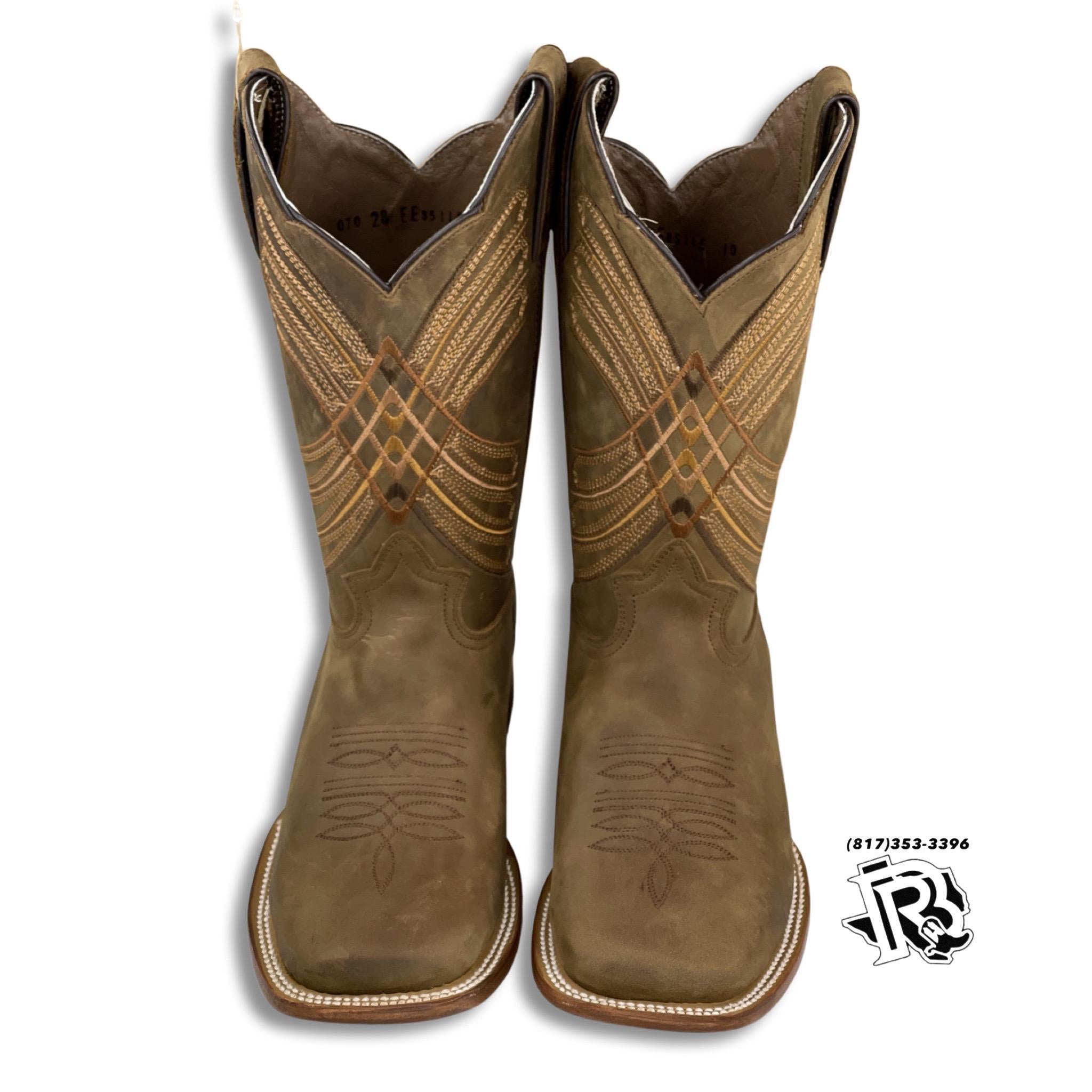 Dark brown square toe cowboy boots best sale