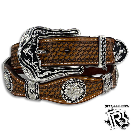 CONCHO BELT | LIGHT BROWN PREYING COWBOY