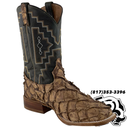 BIG BASS FISH BOOT | TONY LAMA MEN SQUARE TOE WESTERN BOOT  LEVIATHAN CHOCOLATE