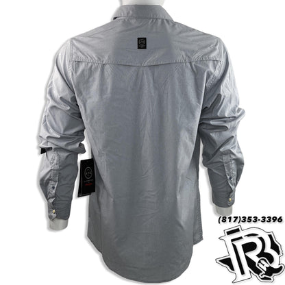 LIGHT GREY AIR POCKET SHIRT | LONG SLEEVE WESTERN SHIRT