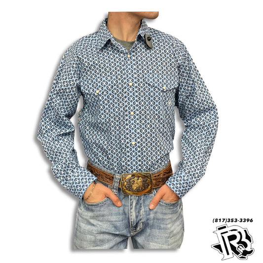 “ Aiden “ | MEN ARIAT LONG SLEEVE SHIRT BLUE 10040557