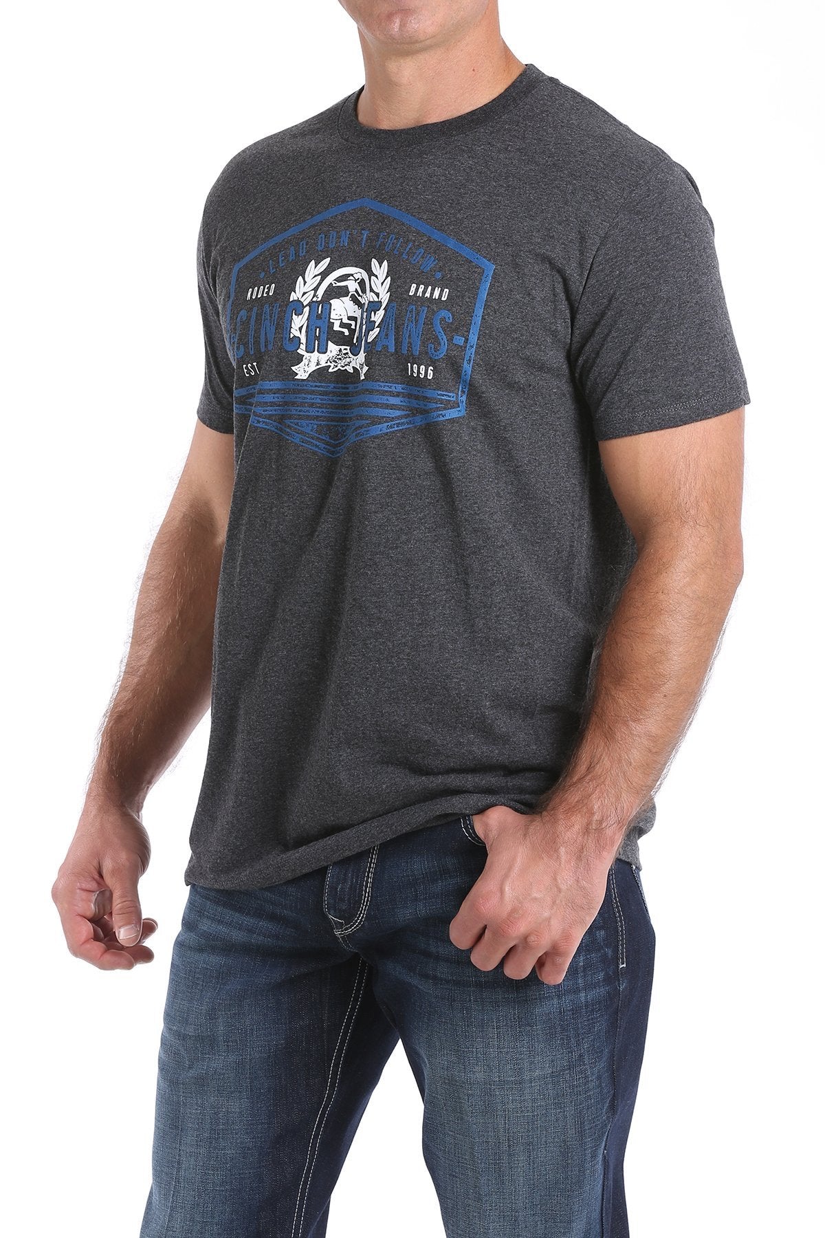 CINCH MENS CLASSIC LOGO TEE - BLACK HEATHER (MTT1690374)