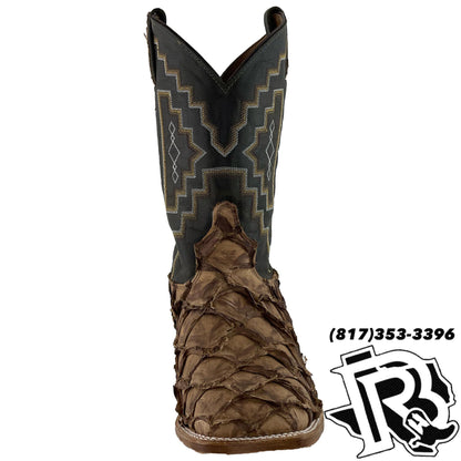 BIG BASS FISH BOOT | TONY LAMA MEN SQUARE TOE WESTERN BOOT  LEVIATHAN CHOCOLATE