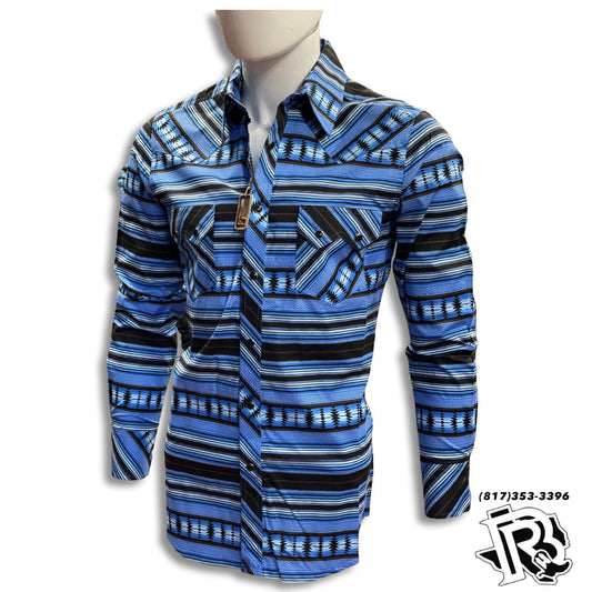 “ Jacob “ | MEN  ROCK AND ROLL AZTEC TURQUOISE LONG SLEEVE RRMSOSRZ81