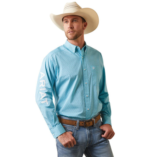 ARIAT TEAM LOGO CAIDEN TURQUOISE GEO - MENS SHIRT - 10043727