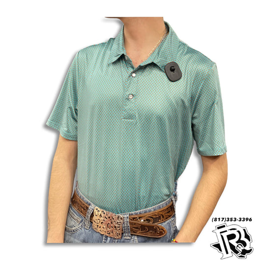 “ Colton “ |  SHORT SLEEVE PRINTED POLO TEAL