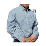 “ Adriel “ | MENS LONG SLEEVE SHIRT  PRINT TEAL CINCH MTW1105383