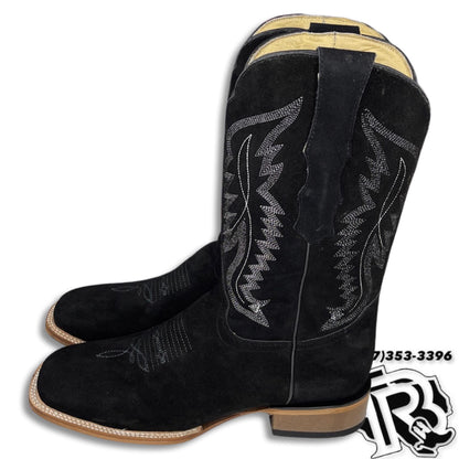 “ JACKSON “ | BLACK ROUGH OUT MEN SQUARE TOE WESTERN BOOTS MORELIA