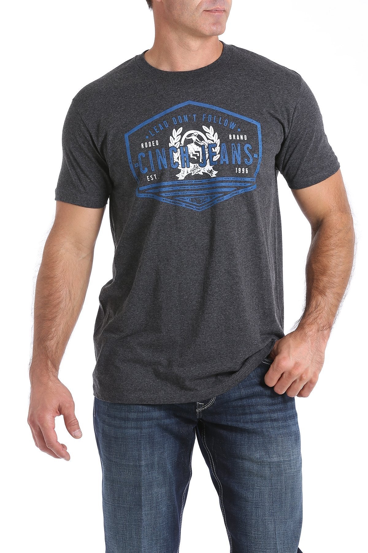 CINCH MENS CLASSIC LOGO TEE - BLACK HEATHER (MTT1690374)