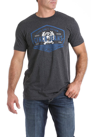 CINCH MENS CLASSIC LOGO TEE - BLACK HEATHER (MTT1690374)