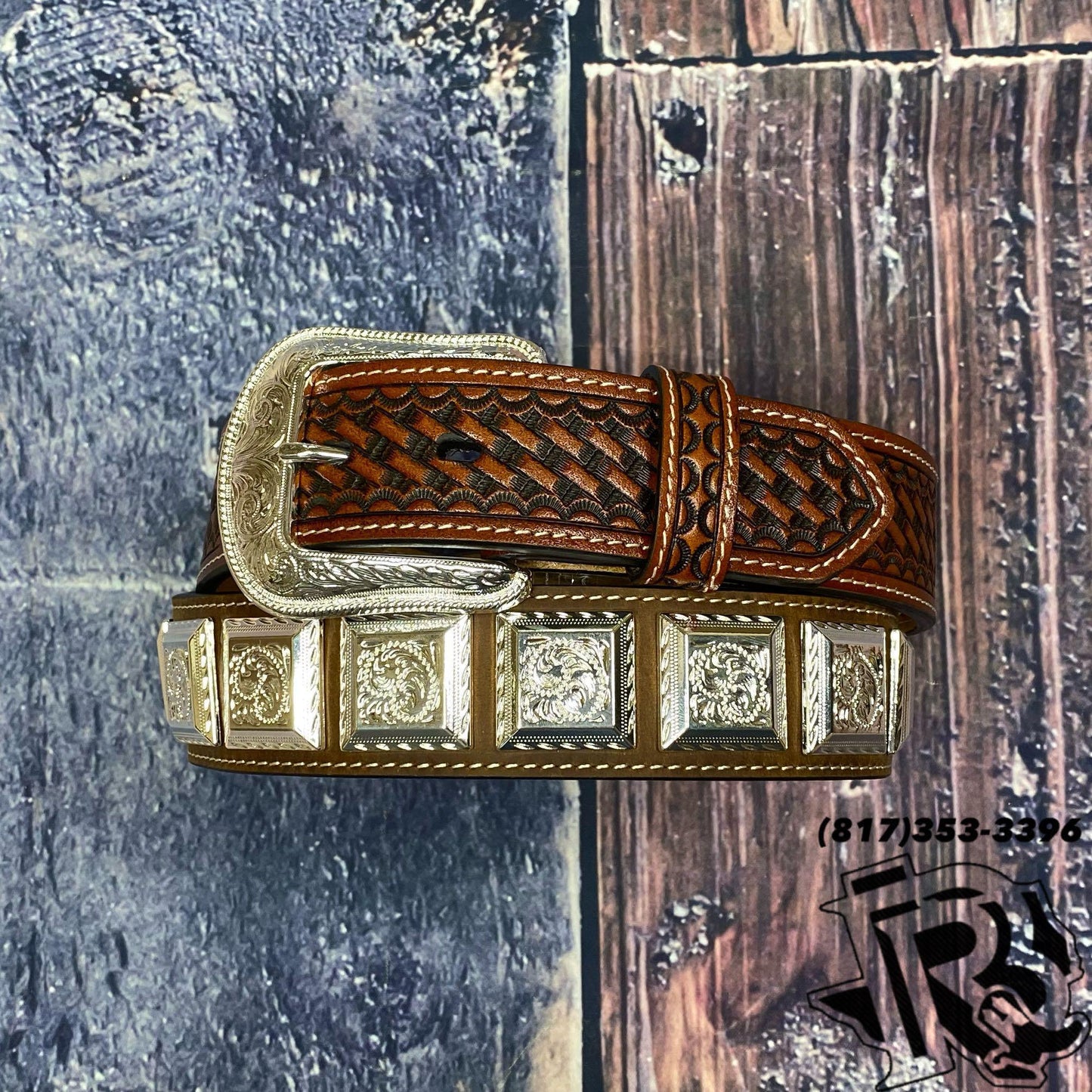 3D Belt Brown Distressed Leather Belt (D1071) FINAL SALE