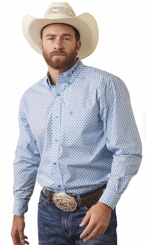 ARIAT TEAM LOGO SYED FITTED BLUE - MENS SHIRT - 10043854