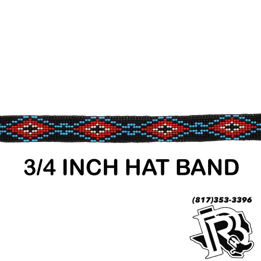 HATBAND BEADED STRETCH BLACK