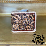 RANGER BELT COMPANY BI FOLD TOOLED LEATHER BUCKSITICH H-65B