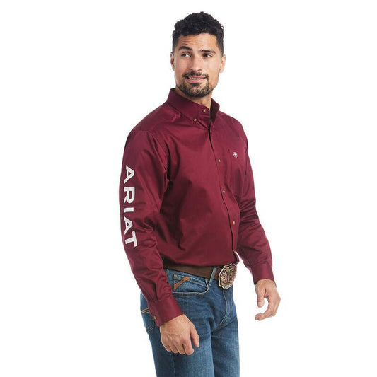 Men's Ariat logo Shirt burgundy  (10027995)