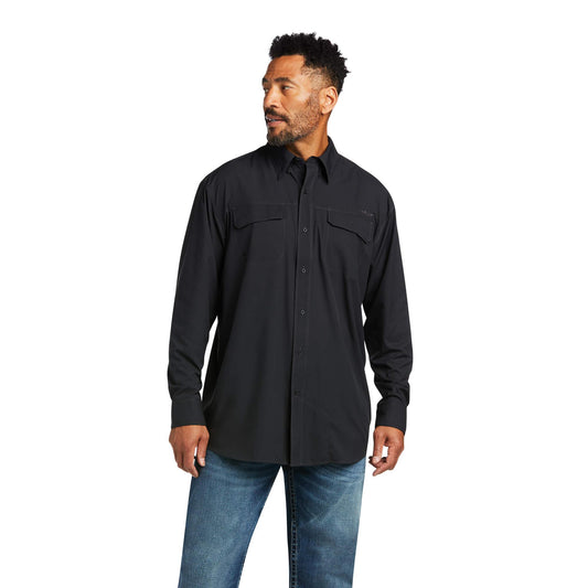 MEN'S VENTTEK OUTBOUND CLASSIC FITTED ARIAT BLACK SHIRT LONG SLEEVE    |10039581