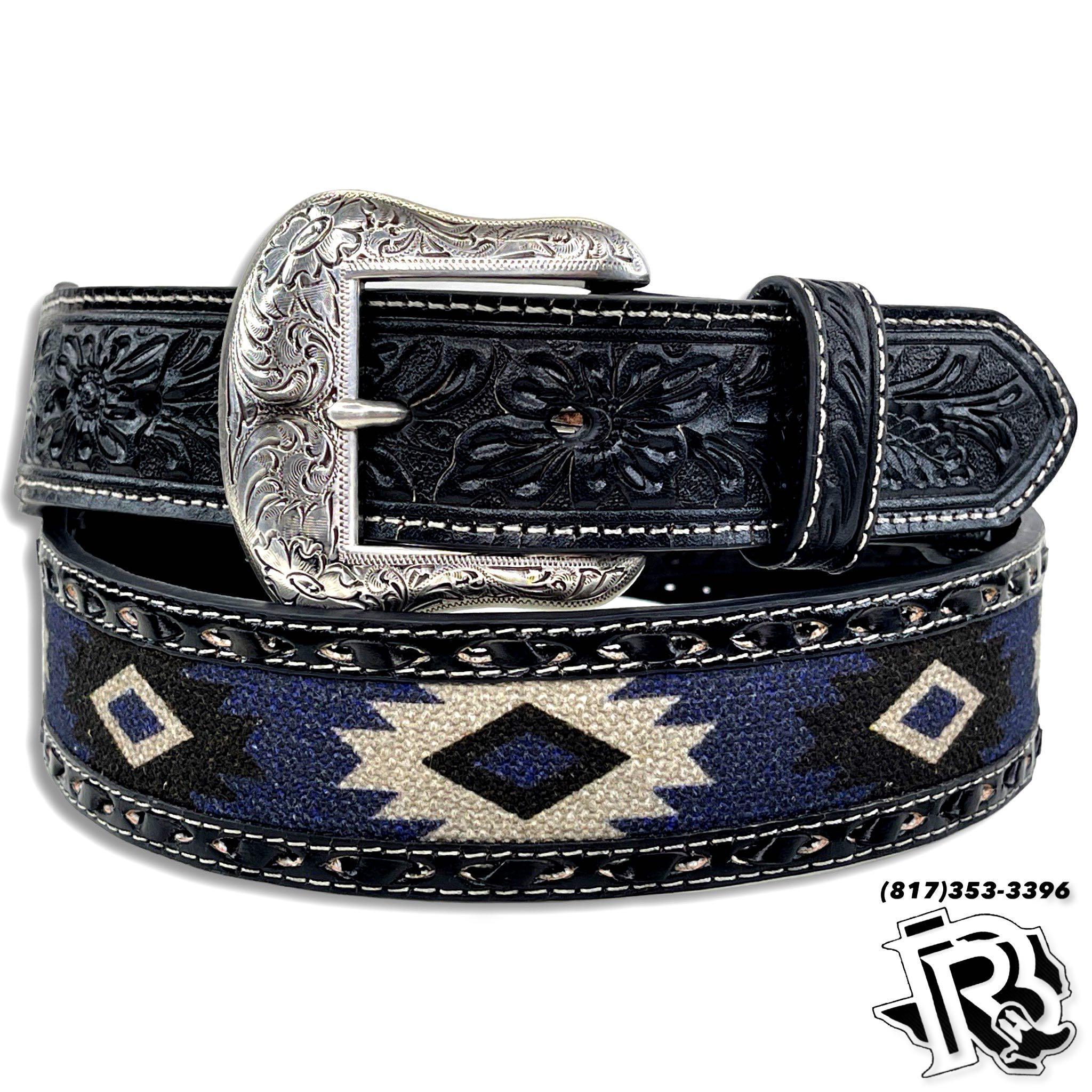 Nocona Men's Belt - Feather/Blue/White – W Western Texas