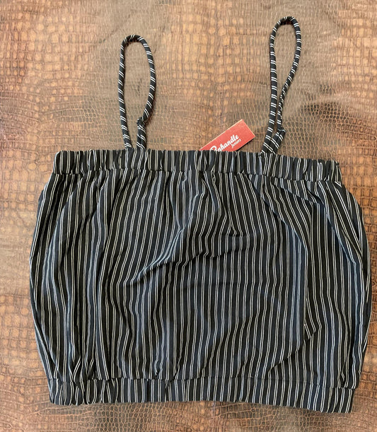 BLACK STRIPE TUBE TOP (RLWT19R05R)