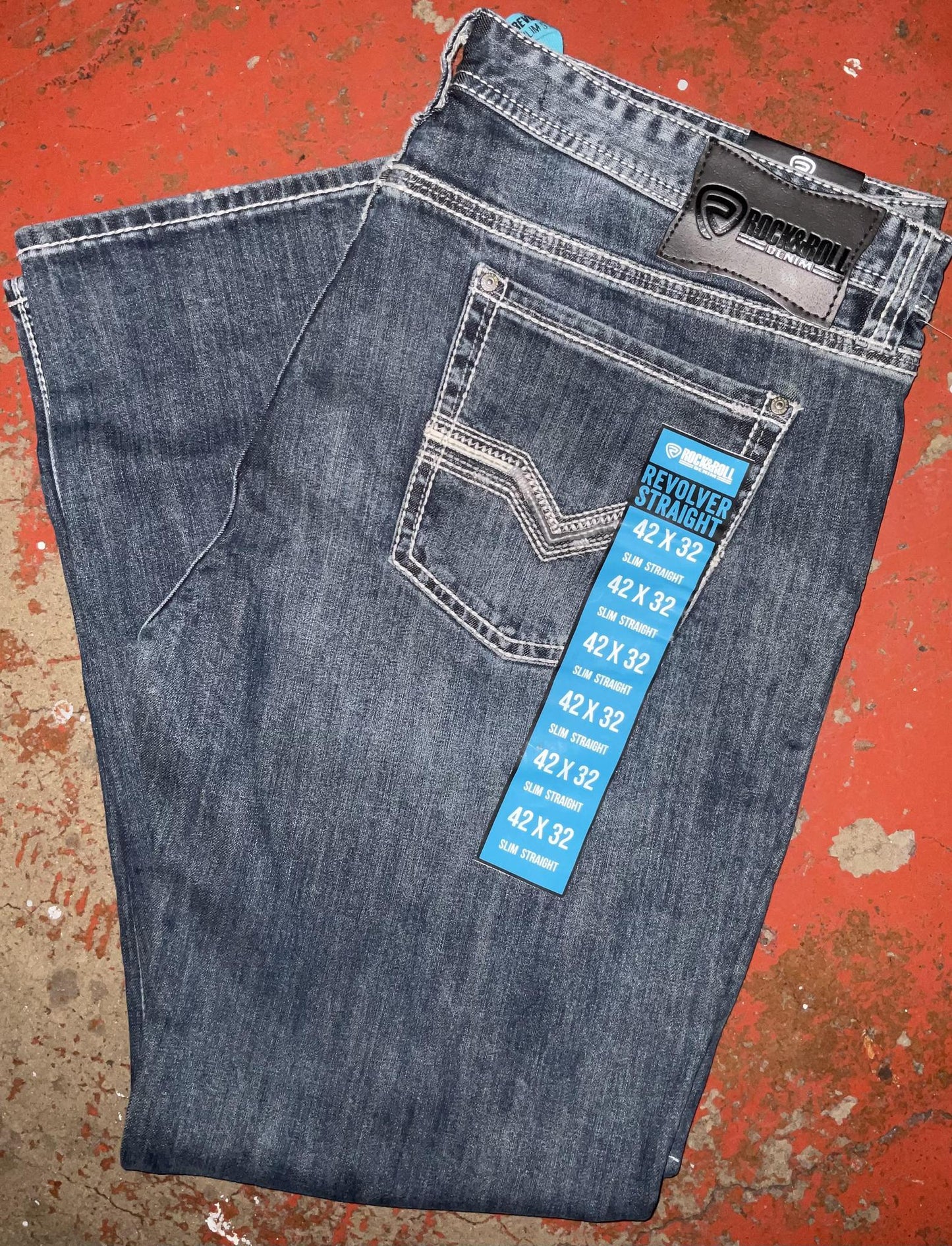 MEN'S ROCK ROLL JEANS SLIM STRAIGHT M1R7761 BLUE LABEL