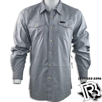 LIGHT GREY AIR POCKET SHIRT | LONG SLEEVE WESTERN SHIRT