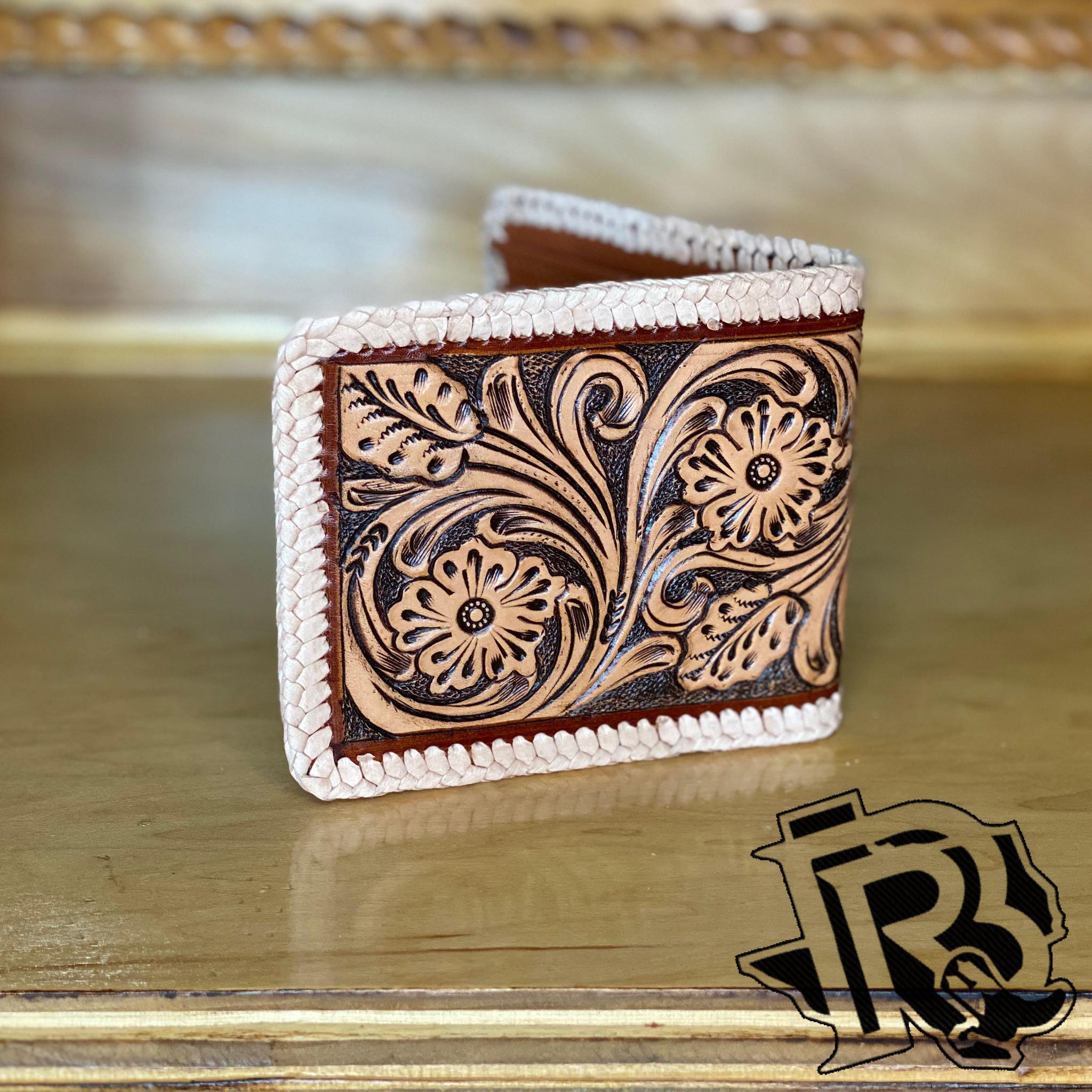 RANGER BELT COMPANY BI FOLD TOOLED LEATHER BUCKSITICH H-65B