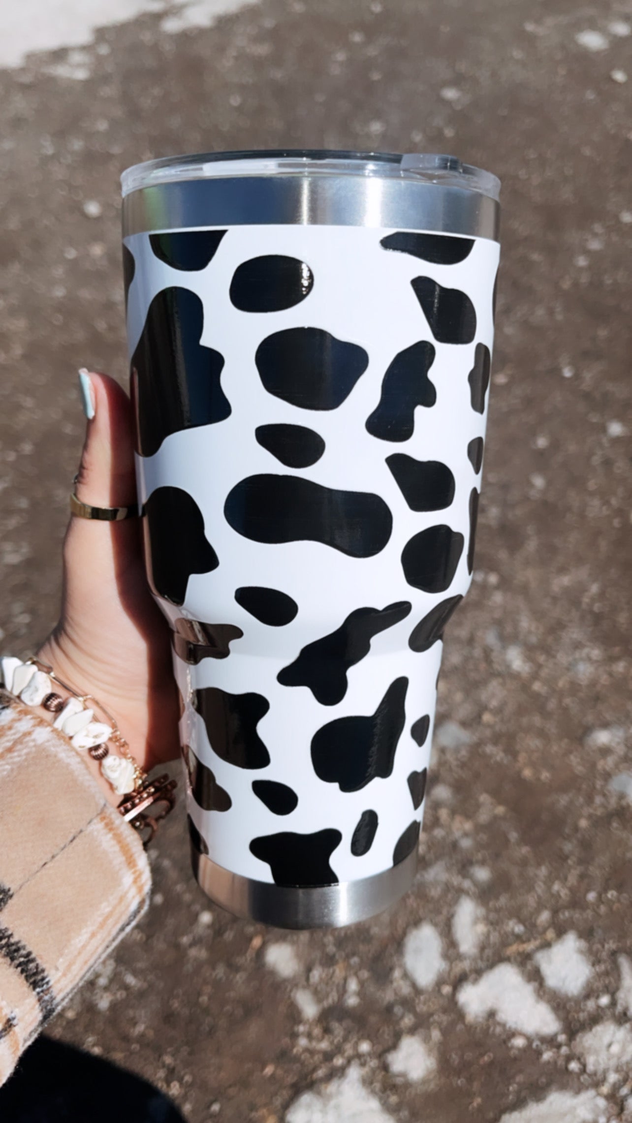 BLACK COW PRINT CUP