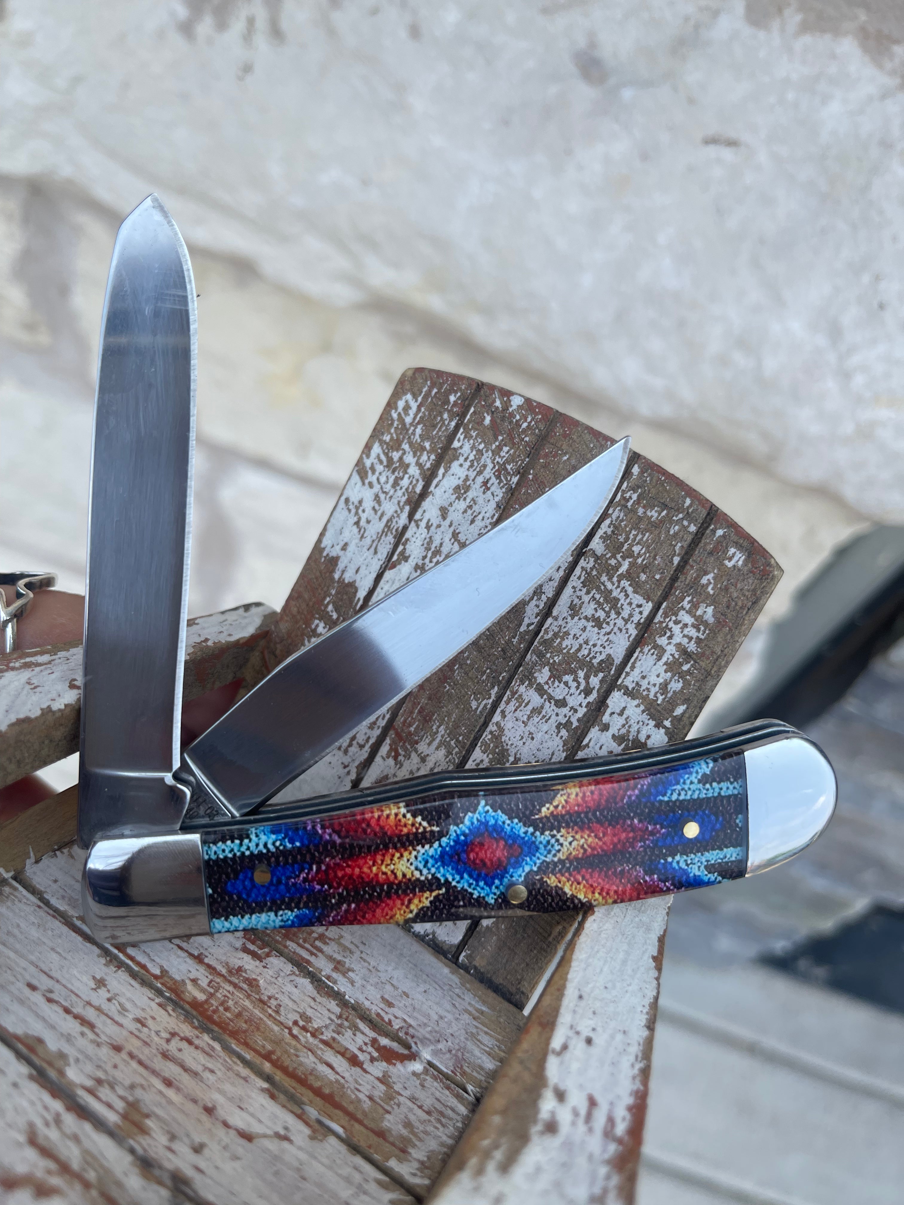 “ Christopher  “ | WHISKEY BENT WESTERN MULTI COLOR  KNIFE (WB11-03)