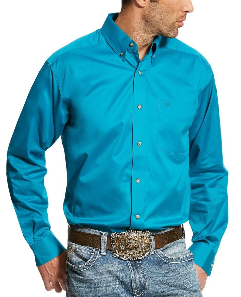 ARIAT MEN SHIRT | BLUE LONG SLEEVE 10024195