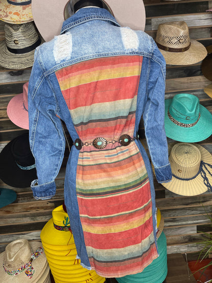 SERAPE  LONG JEAN JACKET