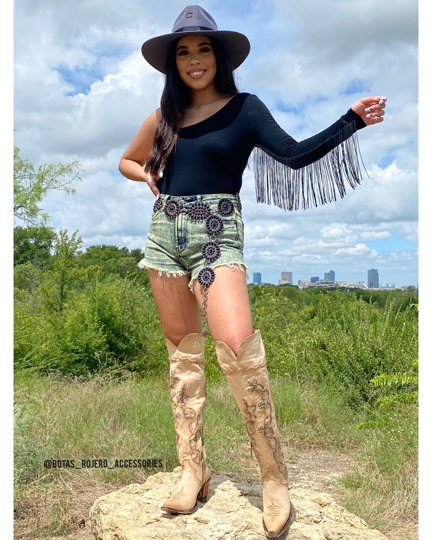 Black fringe bodysuit