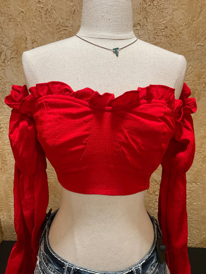 Daisy red crop top