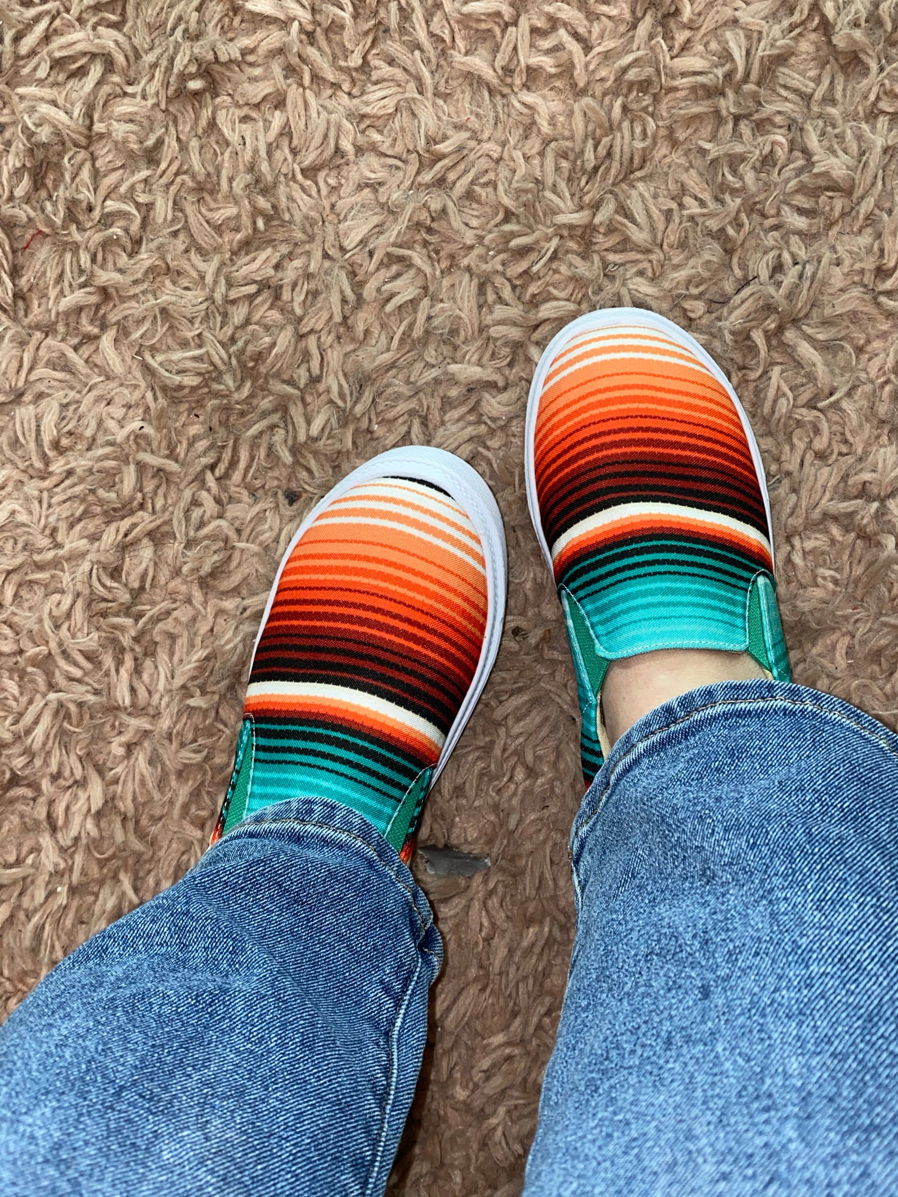 Aztec Stripe Shoes Slip Ons