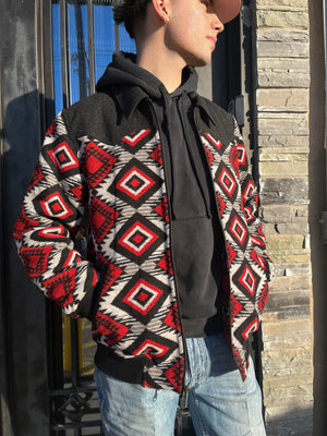 “ Ramsey ” | MENS WOOL AZTEC COAT POWER RIVER SCARLET | PRM092RZZD