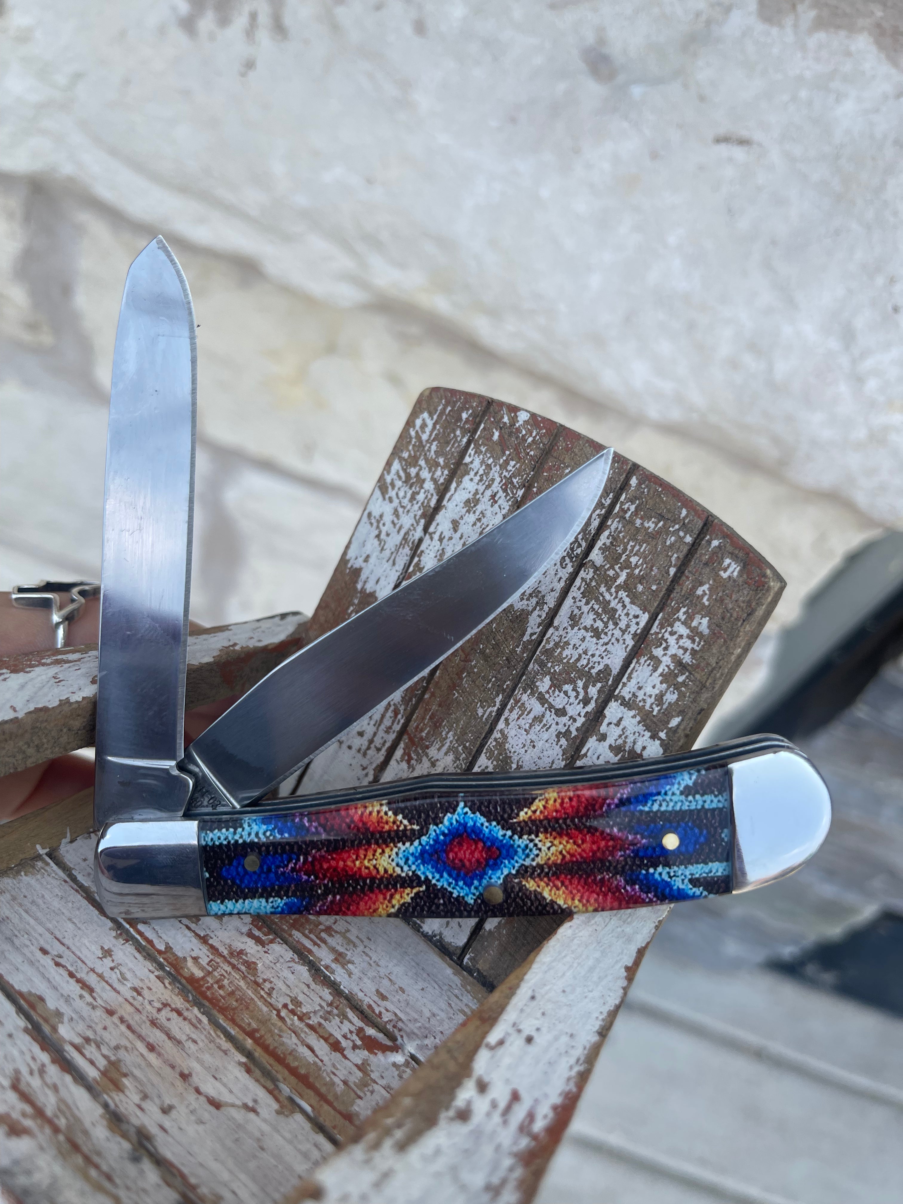 “ Christopher  “ | WHISKEY BENT WESTERN MULTI COLOR  KNIFE (WB11-03)