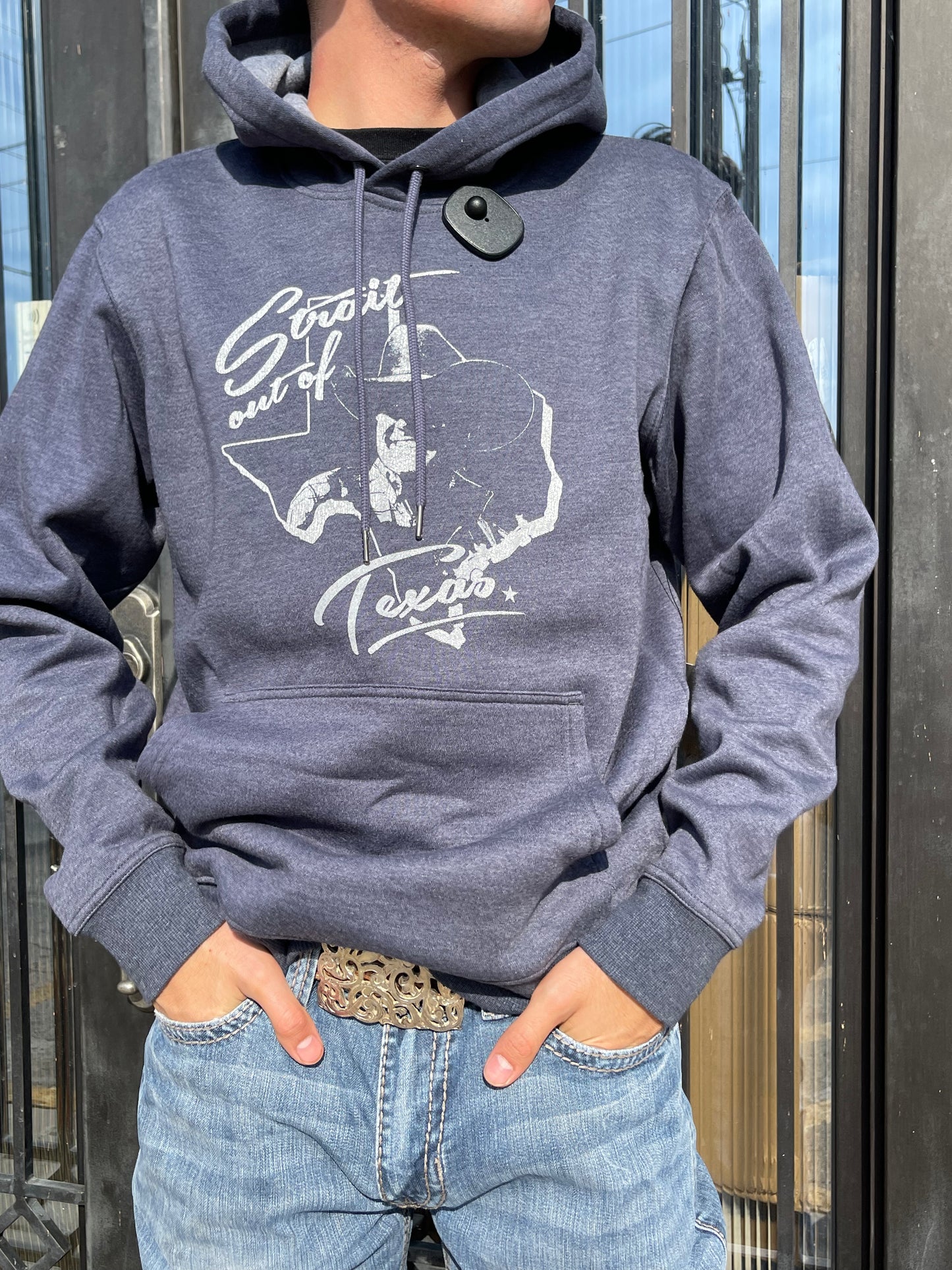 “ Strait Out Of Texas “ | WRANGLER MENS  HOODIE NAVY BLUE GEORGE STRAIT COLLECTION 112319021