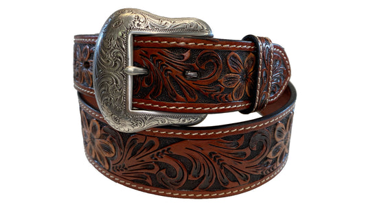 RANGER BELT COMPANY | TOOLED LEATHER TAN WB3971 FINAL SALE