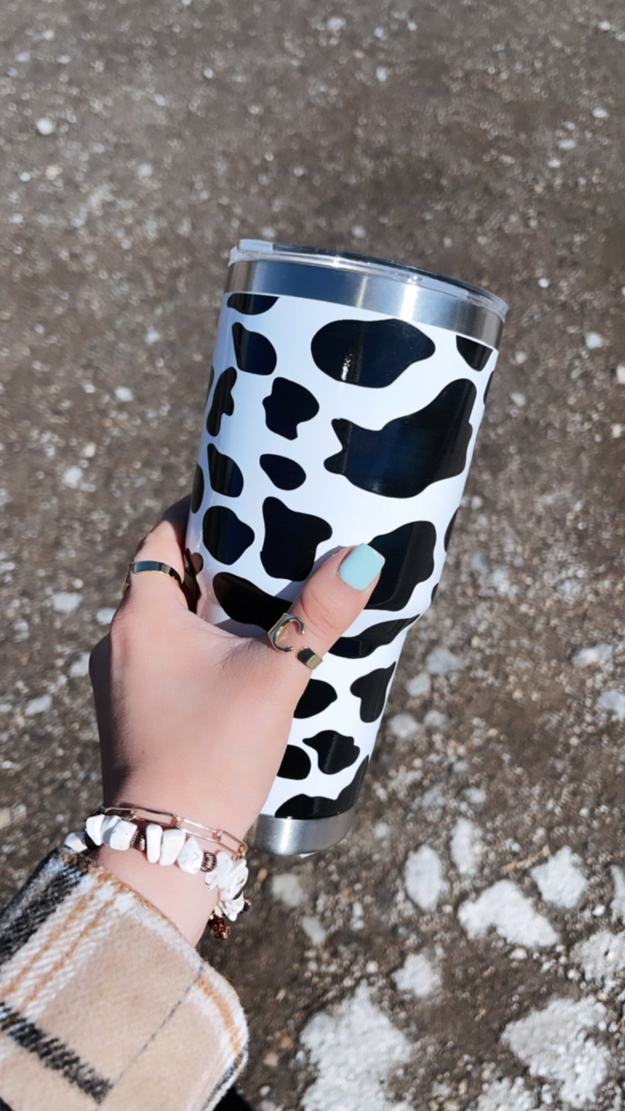 BLACK COW PRINT CUP