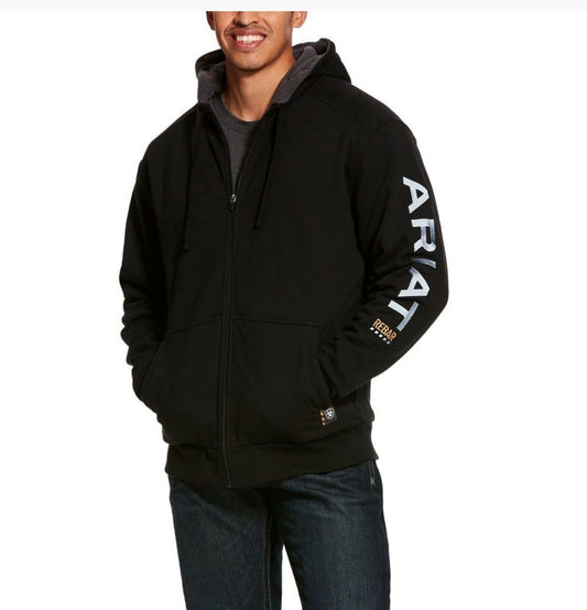 ARIAT MEN'S REBAR ALL -WTHR FULL ZIP HOODIE BLACK (10027833)