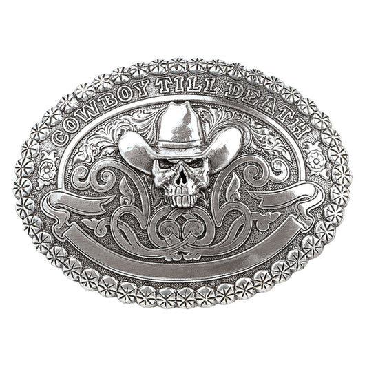 Cowboy till death Skull Crumrine Belt buckle 38016