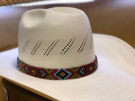 HAT BEADED BAND (para sombero) :BROWN