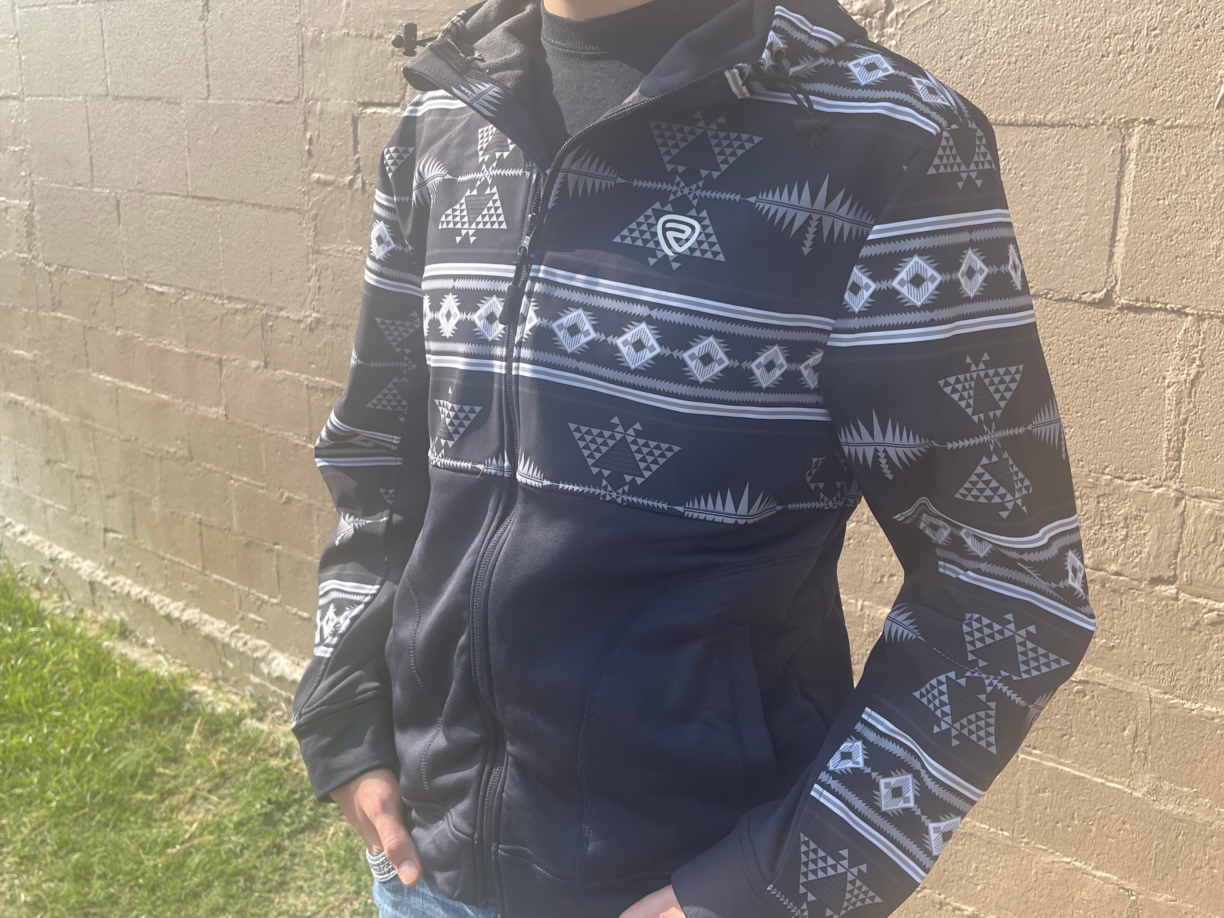 GREY AZTEC | MEN'S HOODIE/JACKET FULL ZIP JACKET